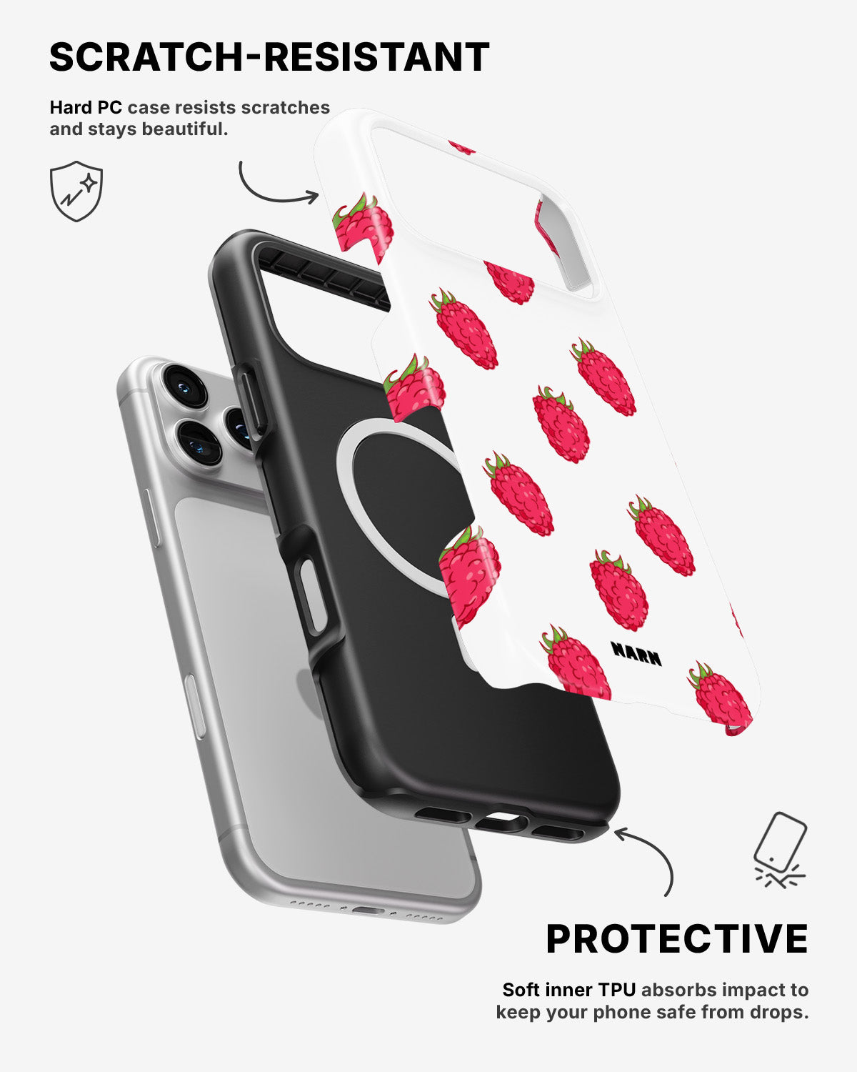 iPhone 17 Pro Tough Case – Raspberry Bliss - View 2