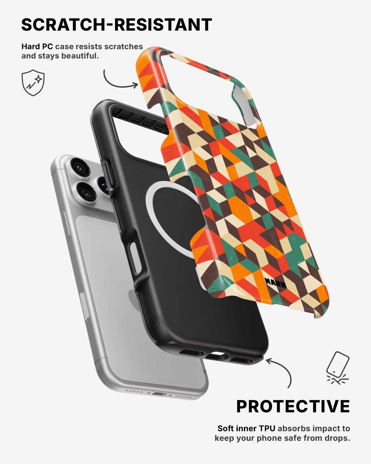 iPhone 17 Pro Tough Case – Retro Geometric - View 2