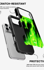 iPhone 17 Pro Tough Case – Green Flames Dragon - View 2