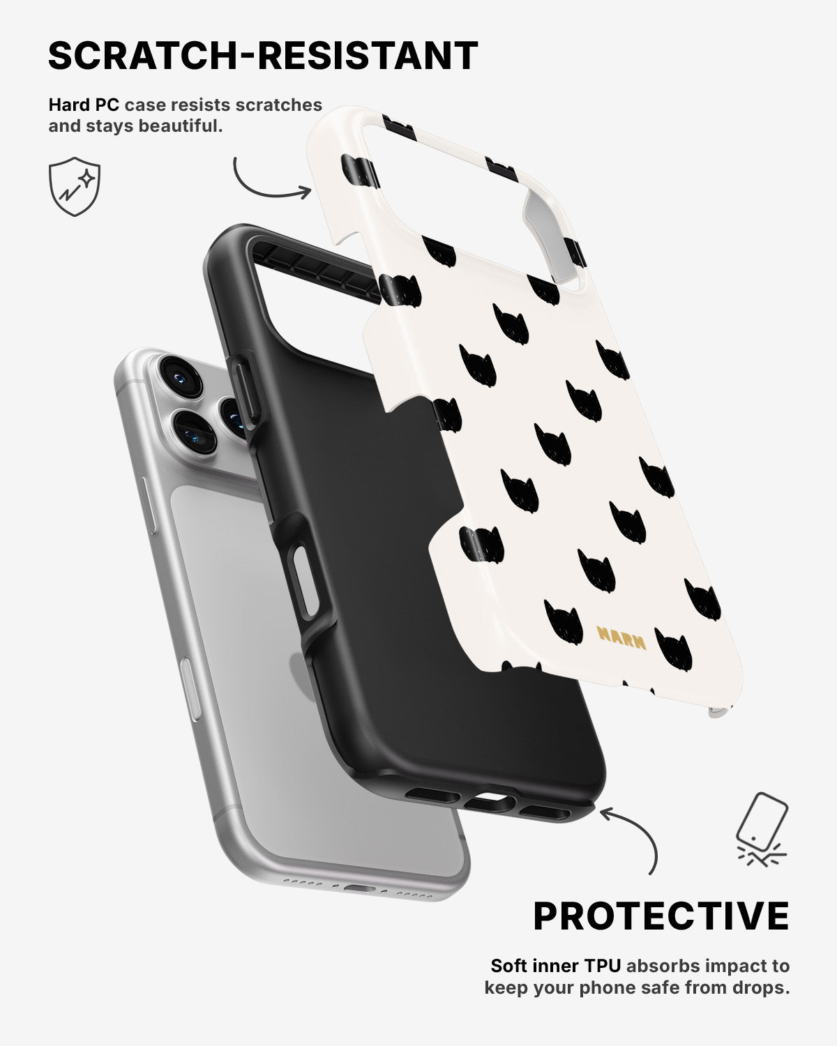 iPhone 17 Pro Tough Case – Kitty Dots - View 2