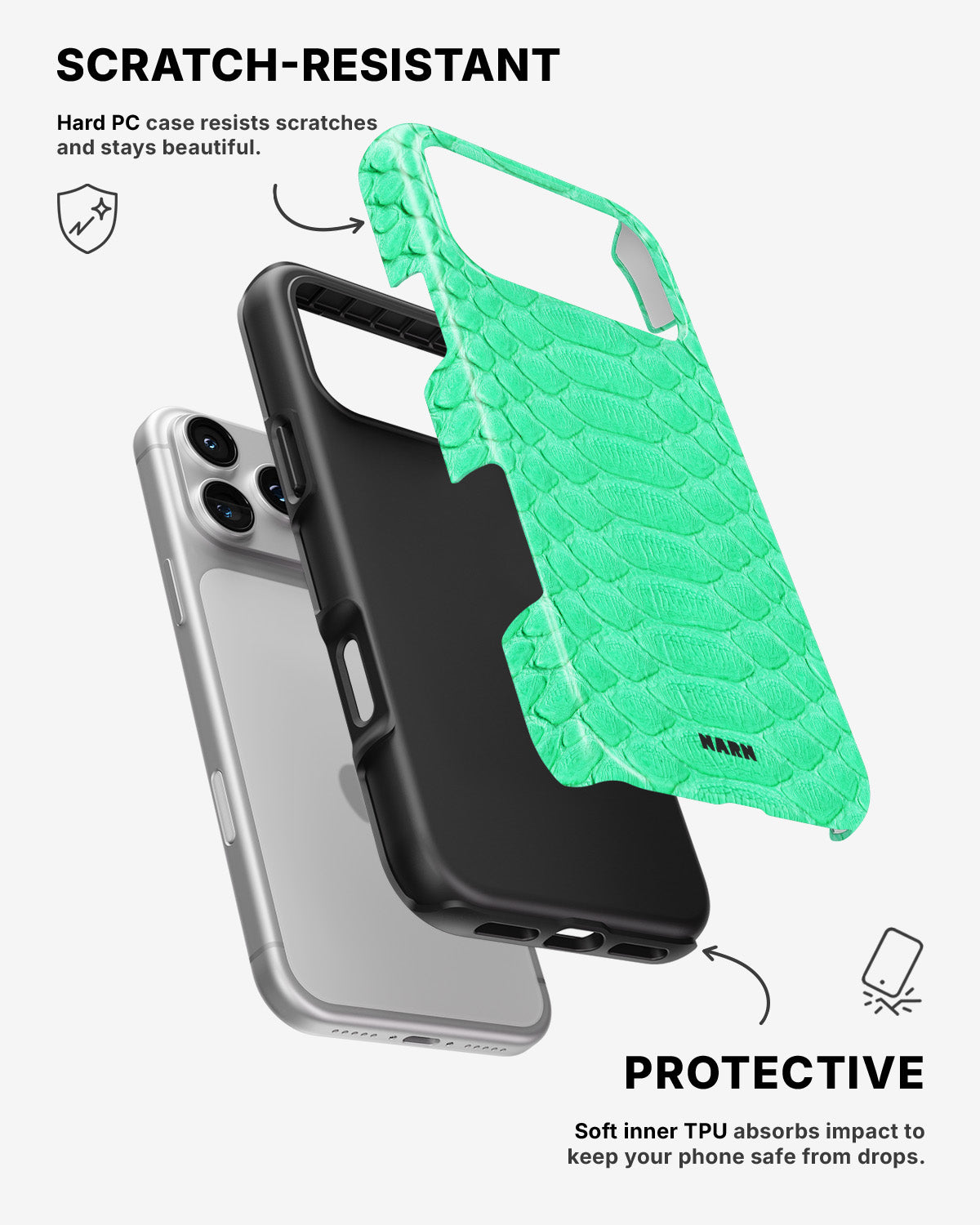 iPhone 17 Pro Tough Case – Turquoise Snake - View 2