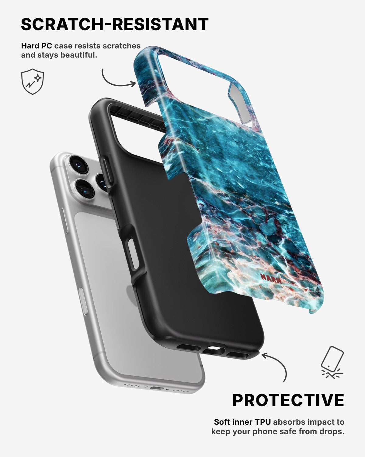 iPhone 17 Pro Tough Case – Icy Marble - View 2