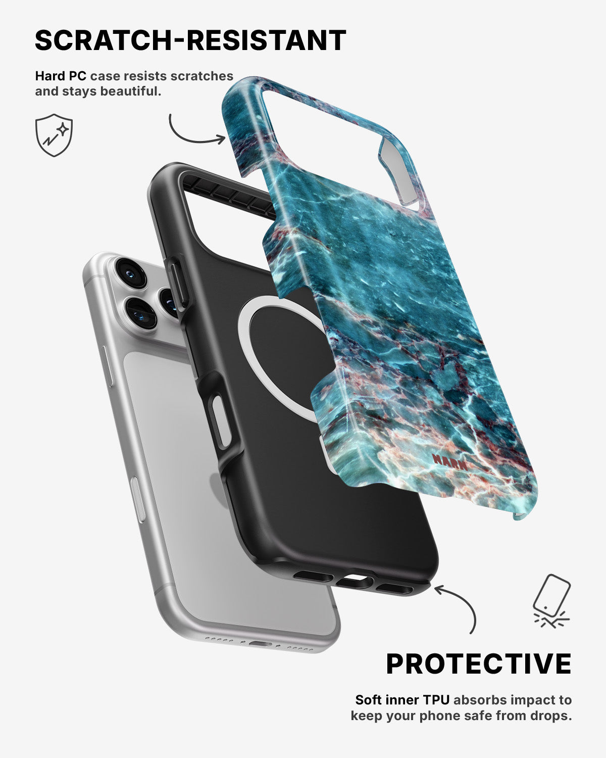 iPhone 17 Pro Tough Case – Icy Marble - View 2
