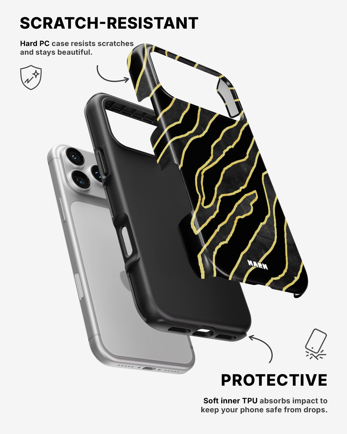 iPhone 17 Pro Tough Case – Golden Zebra - View 2