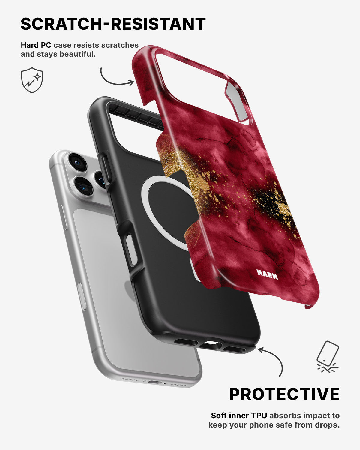 iPhone 17 Pro Tough Case – Burgendy Shimmer - View 2