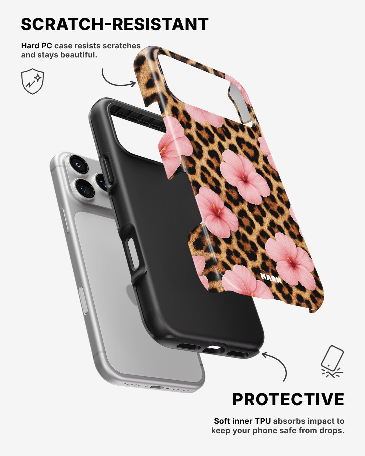 iPhone 17 Pro Tough Case – Leopard Flower - View 2