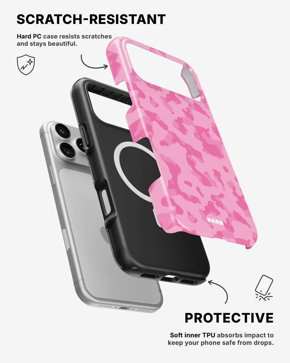 iPhone 17 Pro Tough Case – Riot Pink - View 2