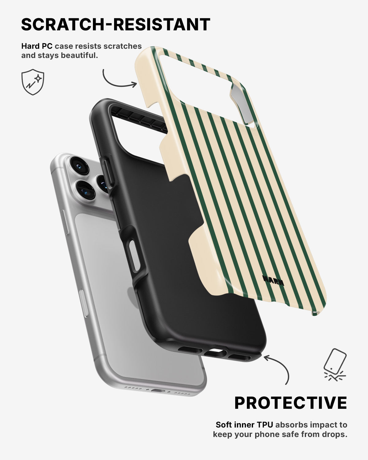 iPhone 17 Pro Tough Case – Evergreen Stripe - View 2