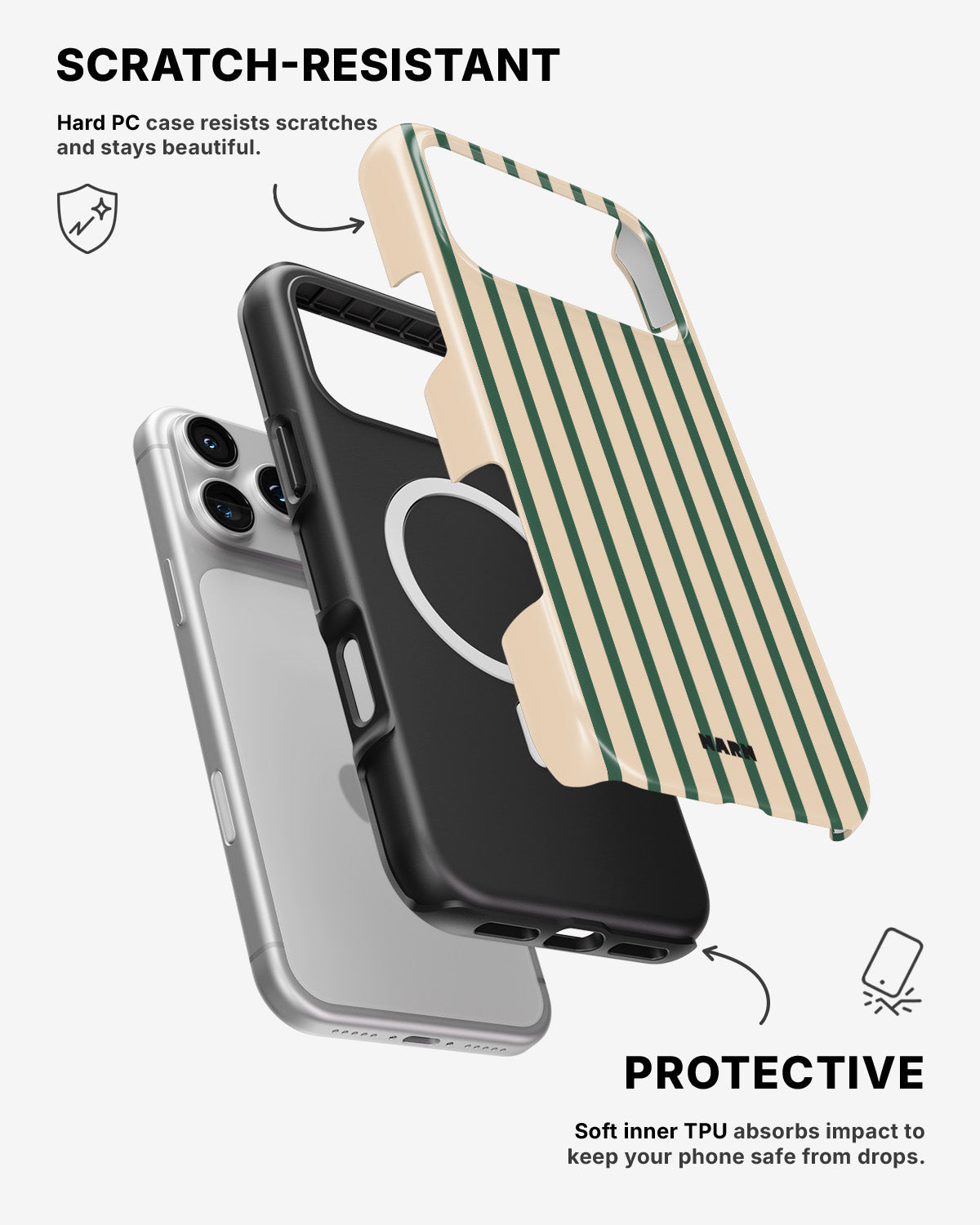 iPhone 17 Pro Tough Case – Evergreen Stripe - View 2