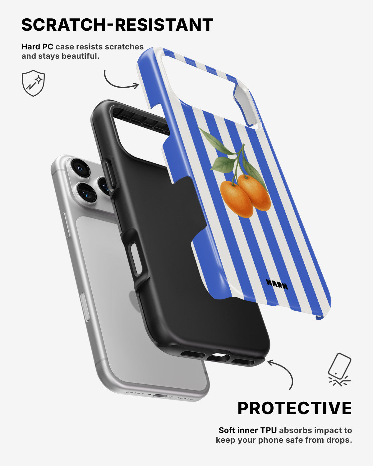 iPhone 17 Pro Tough Case – Orange Stripes - View 2