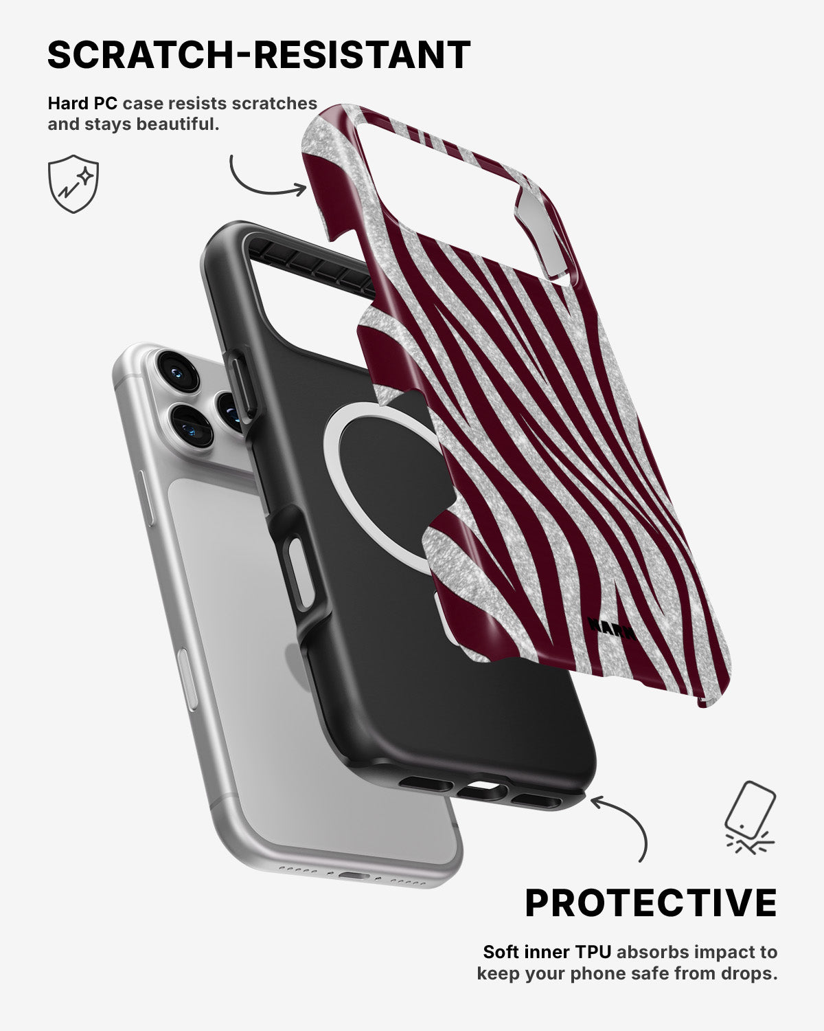 iPhone 17 Pro Tough Case – Velvet Zebra - View 2