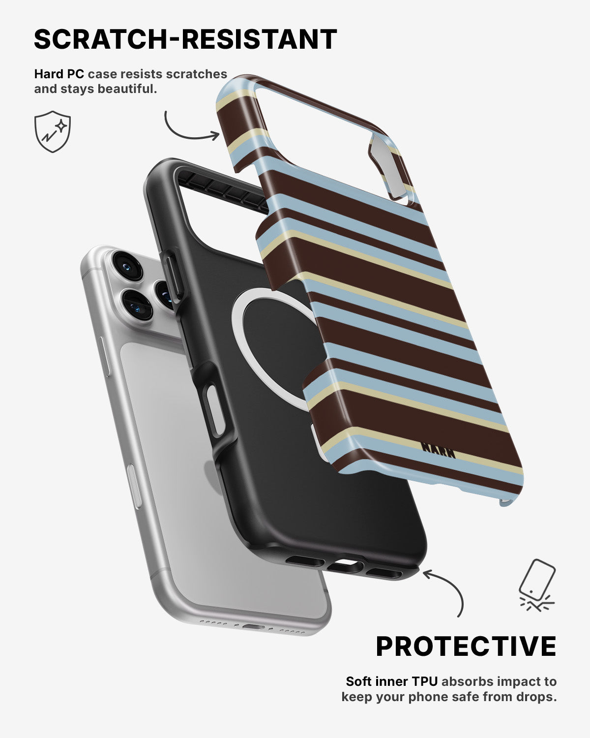 iPhone 17 Pro Tough Case – Latte Lines - View 2