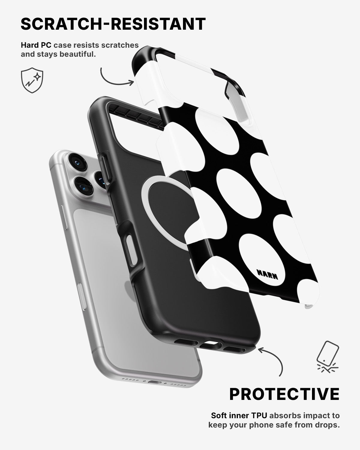 iPhone 17 Pro Tough Case – Bold Dots - View 2