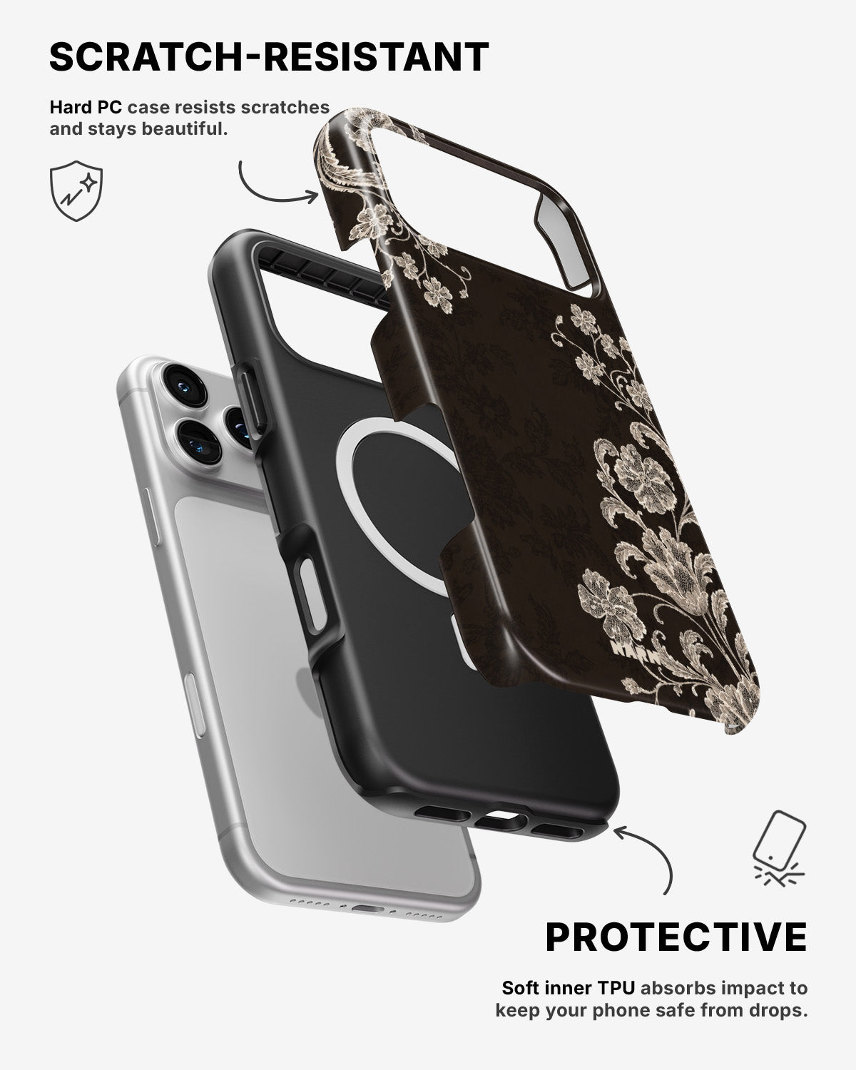 iPhone 17 Pro Tough Case – Ivory Bloom - View 2
