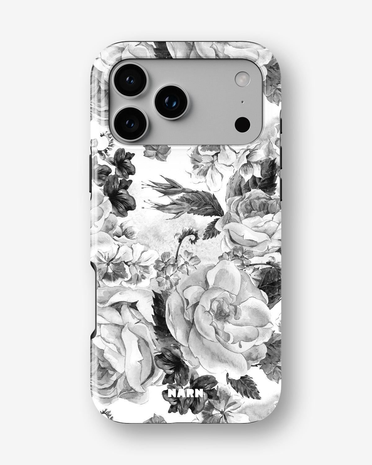 iPhone 17 Pro Max Tough Case – Black & White Bloom - View 1
