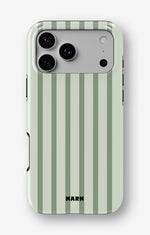 iPhone 17 Pro Max Tough Case – Sage Stripes - View 1