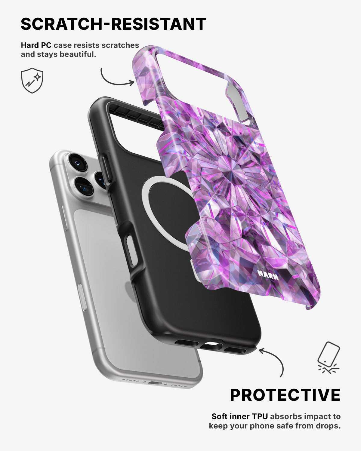 iPhone 17 Pro Max Tough Case – Lavender Crystals - View 2