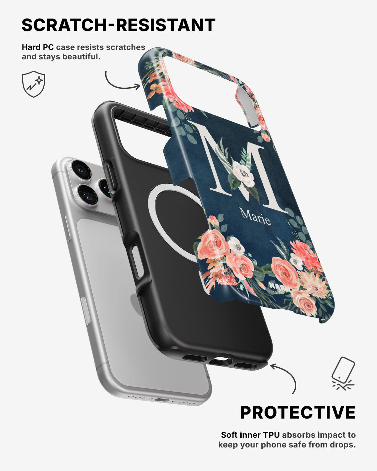iPhone 17 Pro Max Tough Case – Custom - Floral - View 2