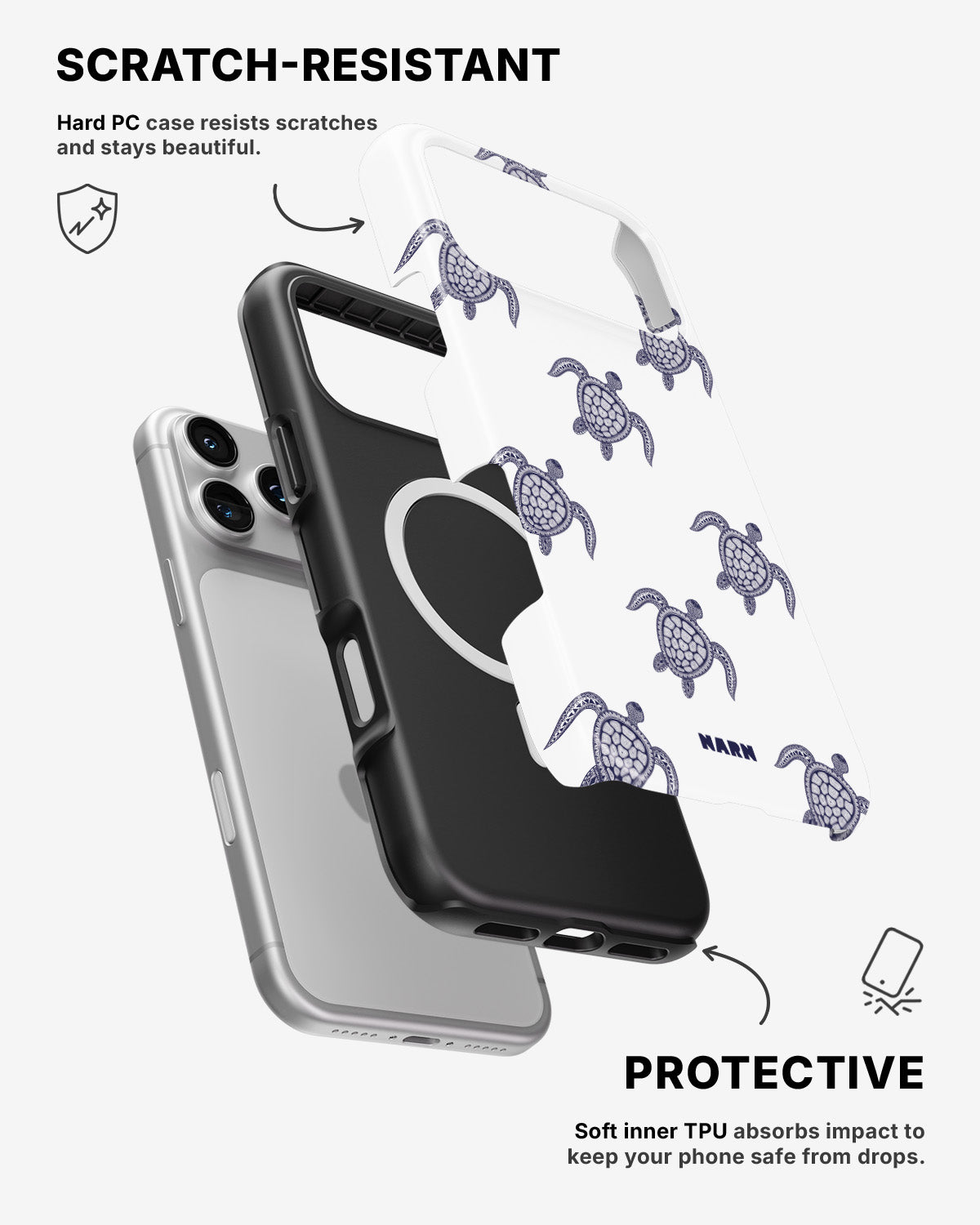 iPhone 17 Pro Max Tough Case – Blue Turtles - View 2