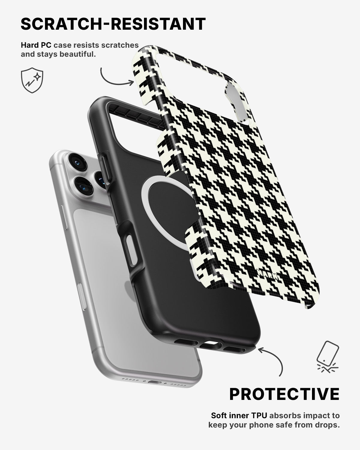 iPhone 17 Pro Max Tough Case – Houndstooth - View 2