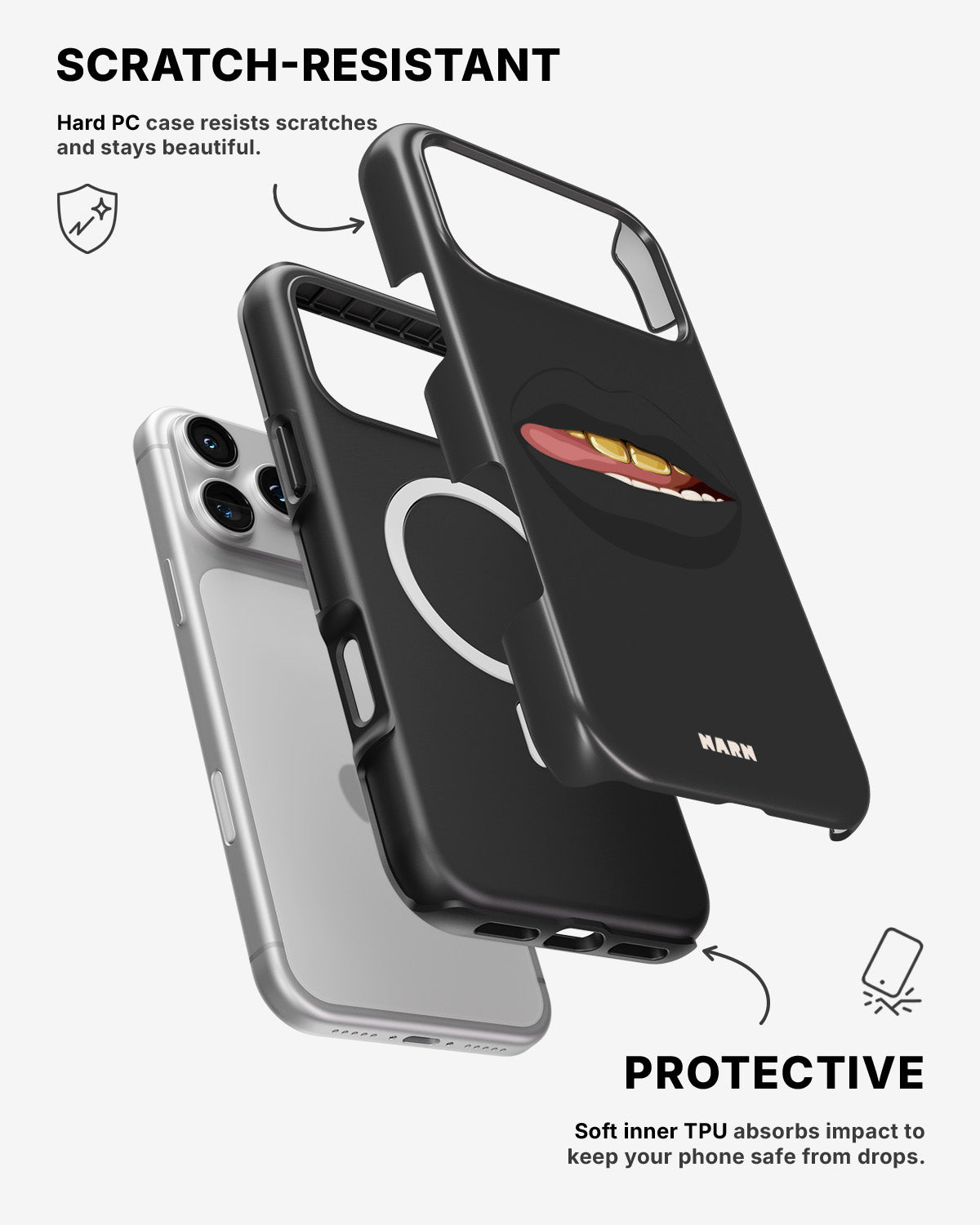 iPhone 17 Pro Max Tough Case – Golden Lips - View 2