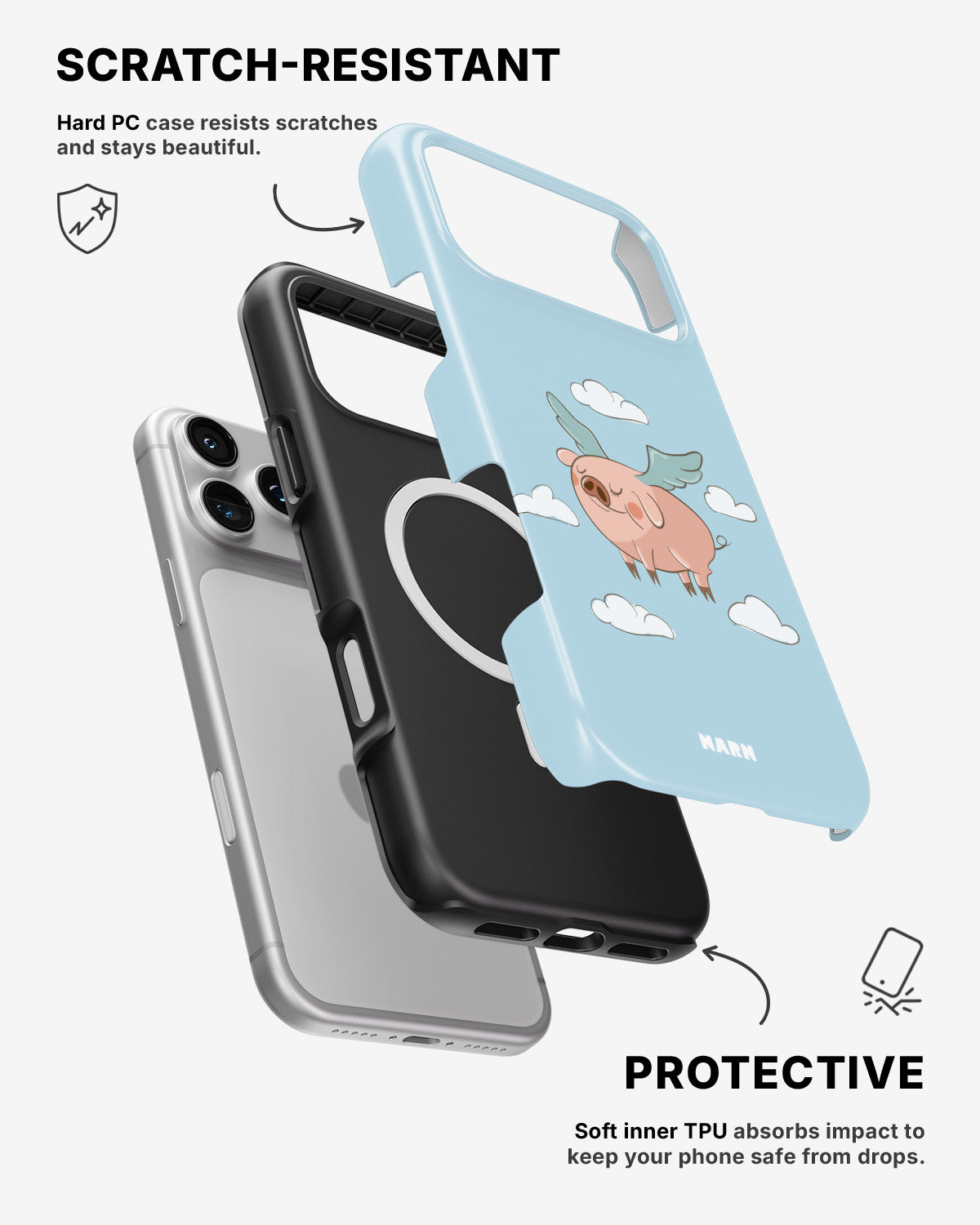 iPhone 17 Pro Max Tough Case – Dreamy Pig - View 2