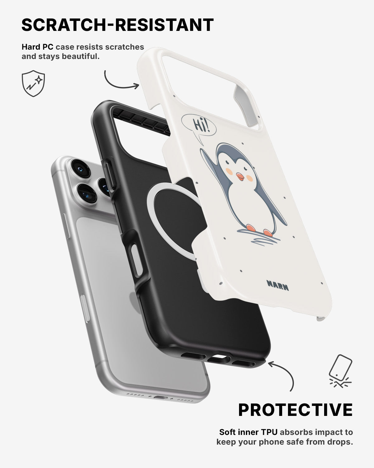 iPhone 17 Pro Max Tough Case – Cute Penguin - View 2