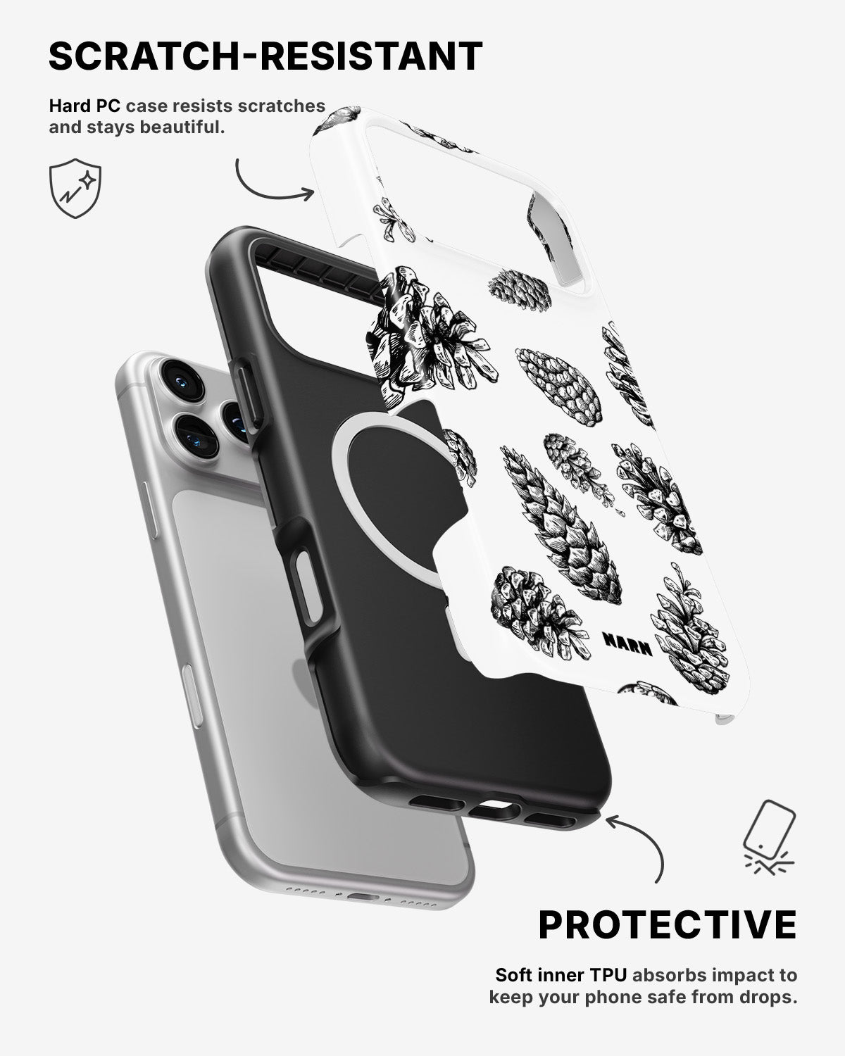 iPhone 17 Pro Max Tough Case – Pine Cones - View 2