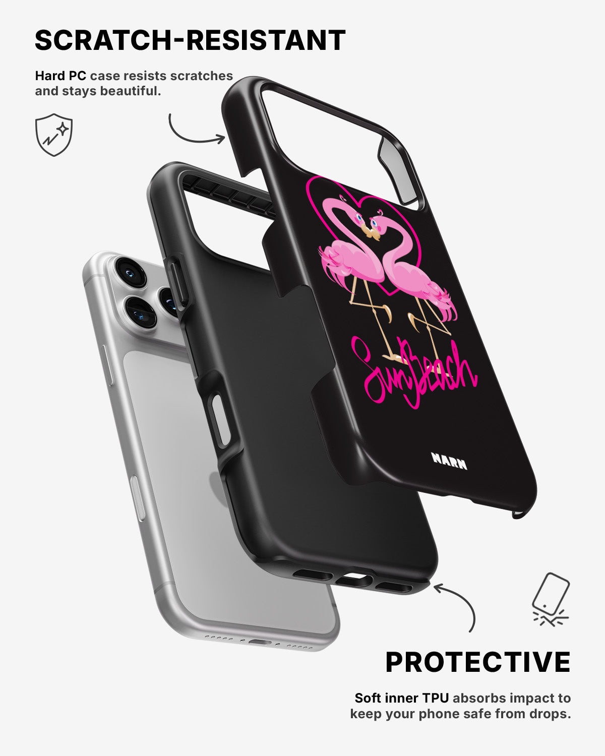 iPhone 17 Pro Max Tough Case – Beach Flamingo - View 2