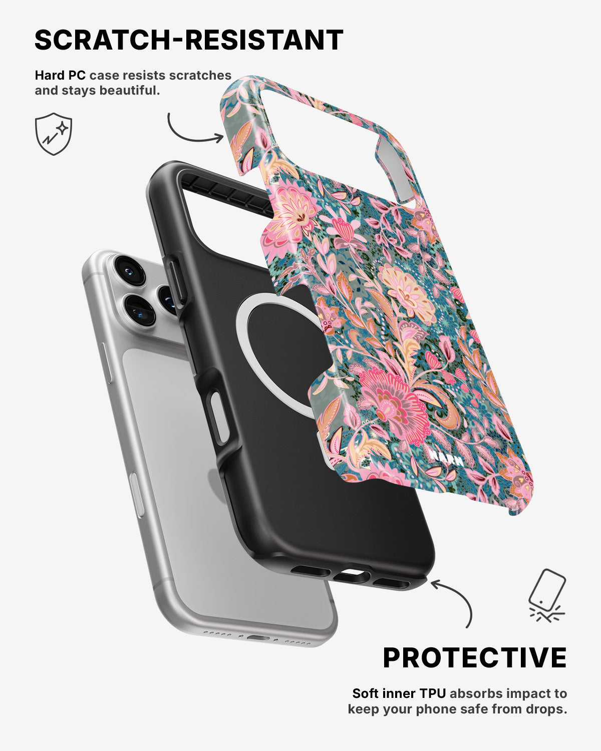 iPhone 17 Pro Max Tough Case – Fantasy Flowers - View 2