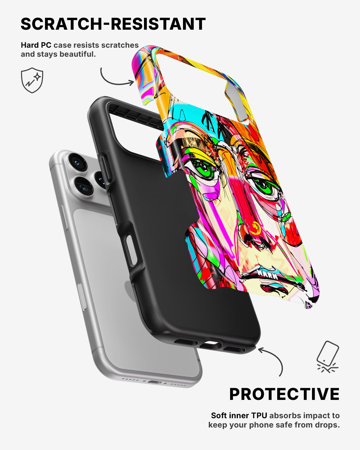 iPhone 17 Pro Max Tough Case – Abstract Portrait - View 2