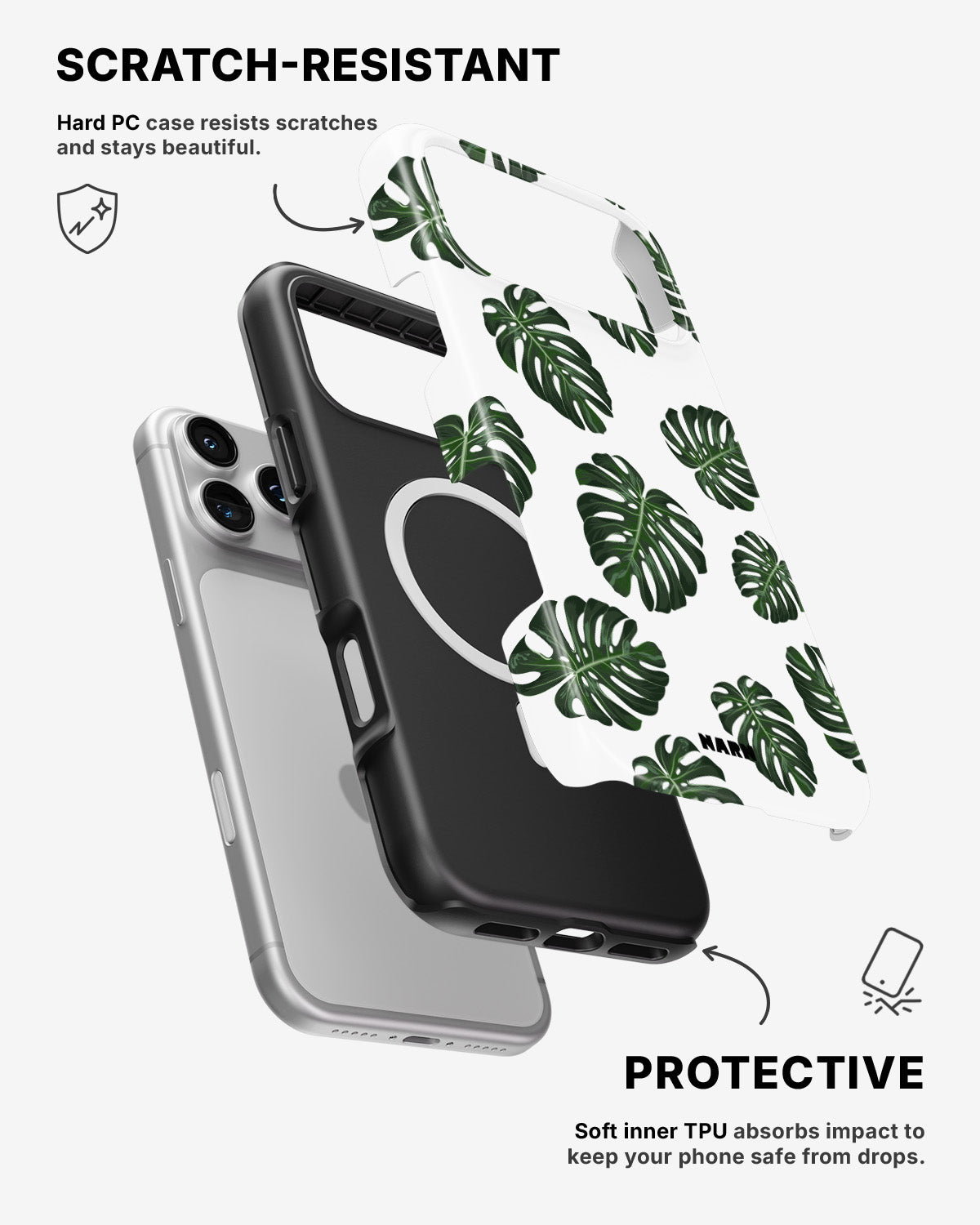 iPhone 17 Pro Max Tough Case – Monstera Pattern - View 2
