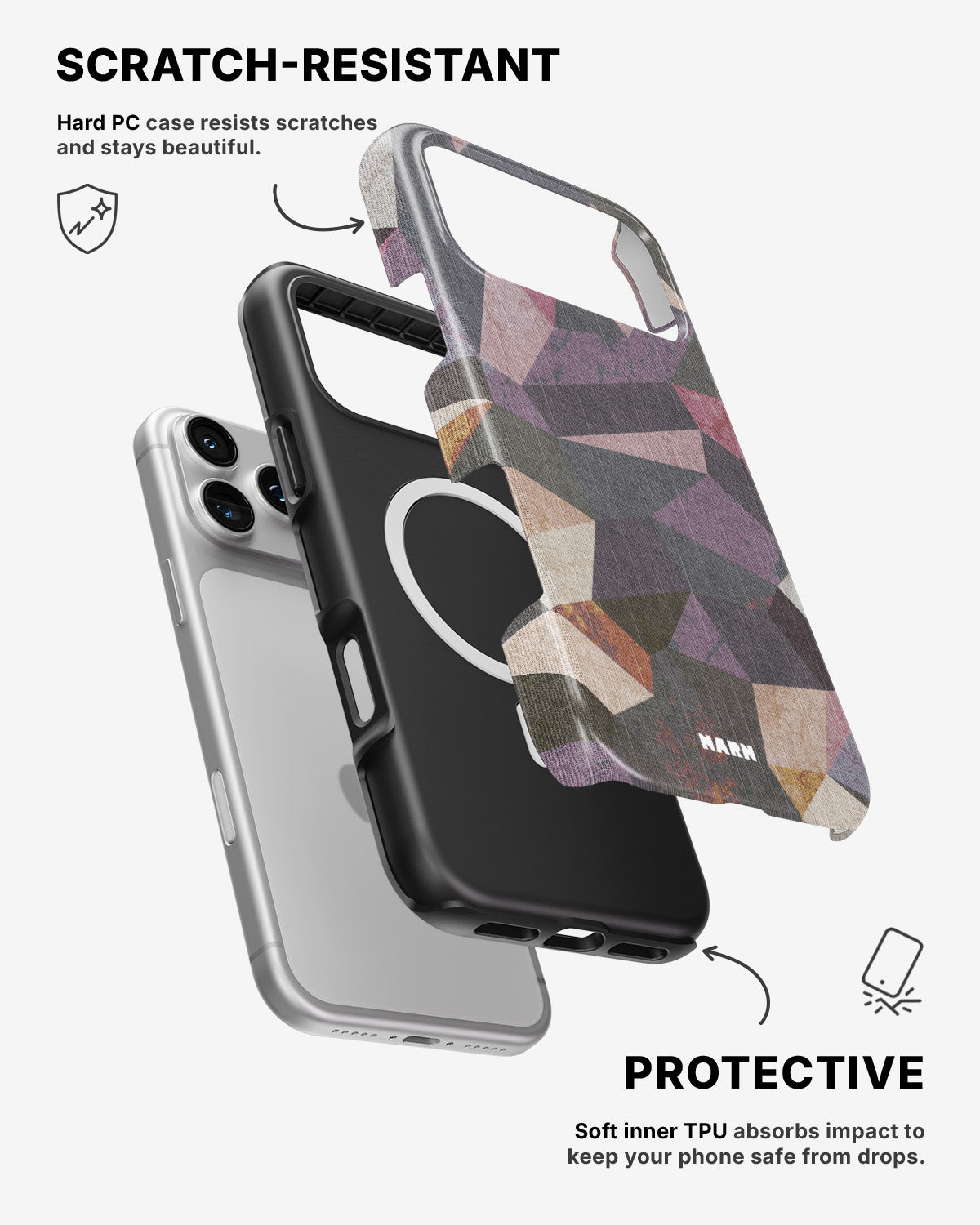 iPhone 17 Pro Max Tough Case – Triangles - View 2