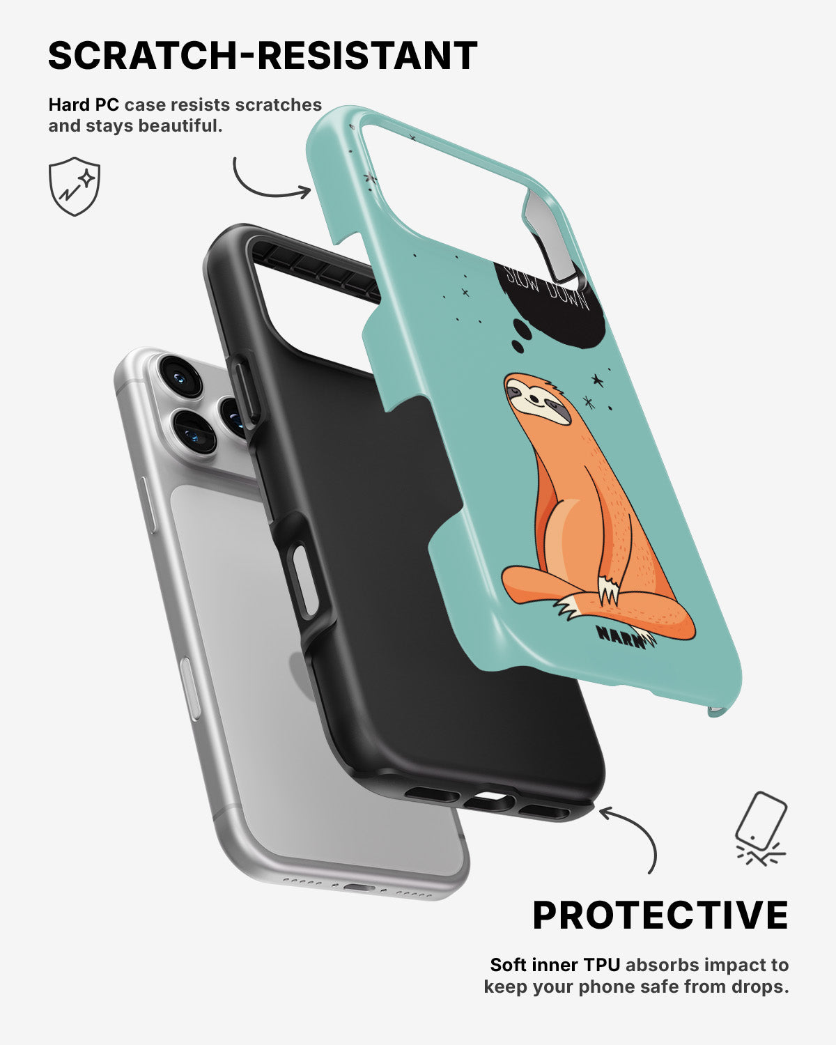 iPhone 17 Pro Max Tough Case – Slow Down Sloth - View 2