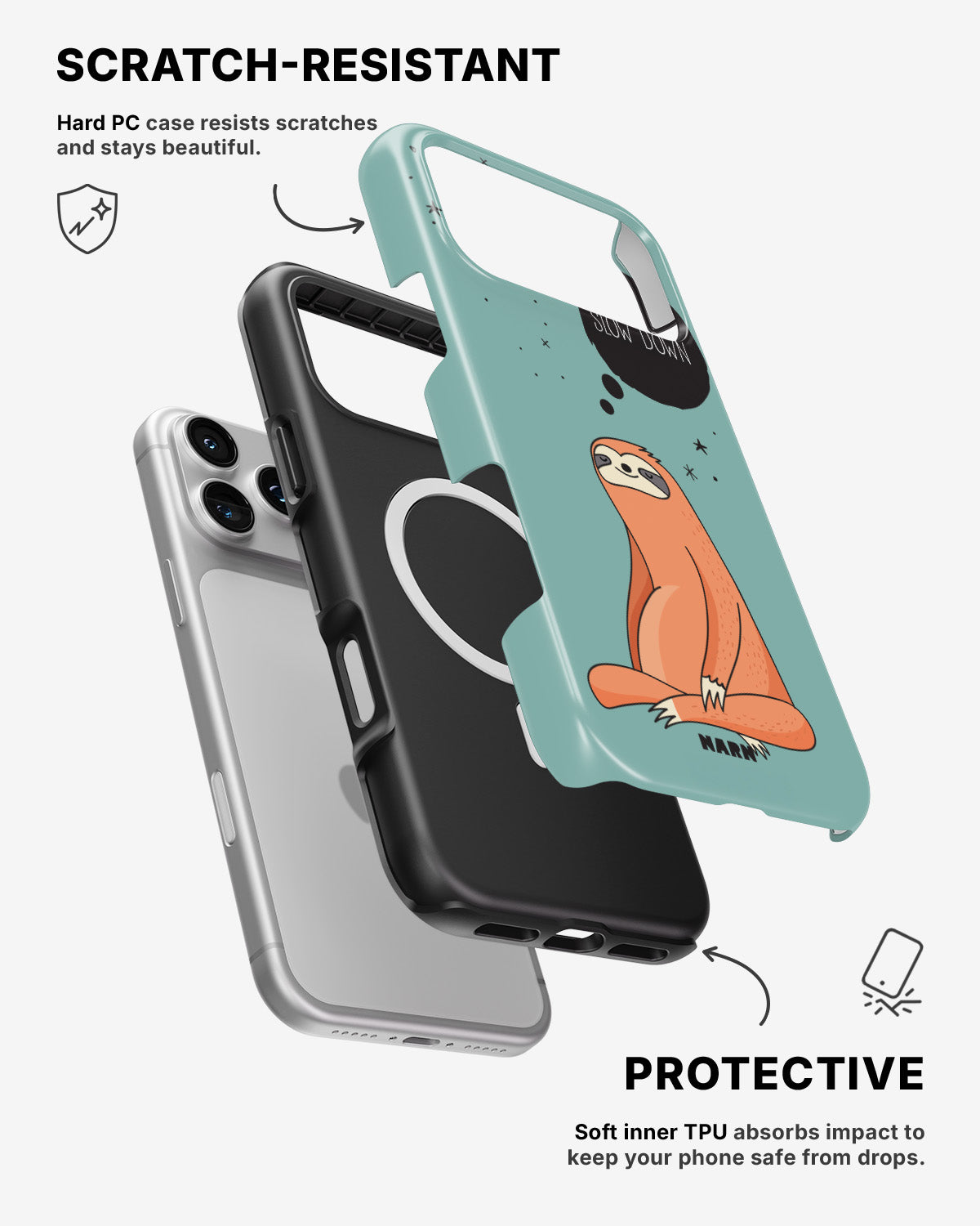 iPhone 17 Pro Max Tough Case – Slow Down Sloth - View 2