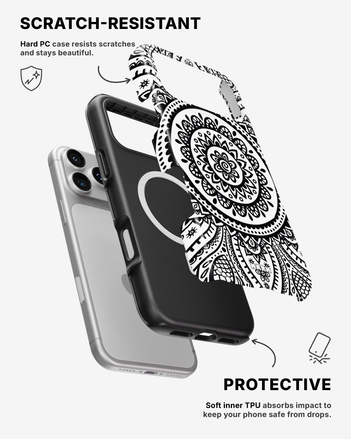 iPhone 17 Pro Max Tough Case – Henna Mandala - View 2