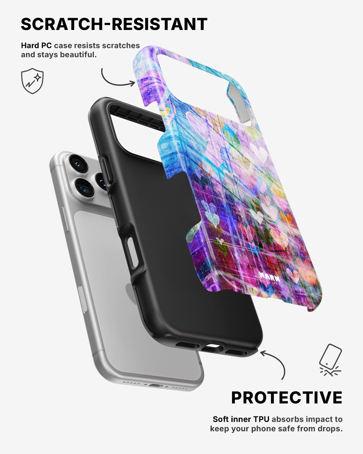 iPhone 17 Pro Max Tough Case – Purple Hearts - View 2