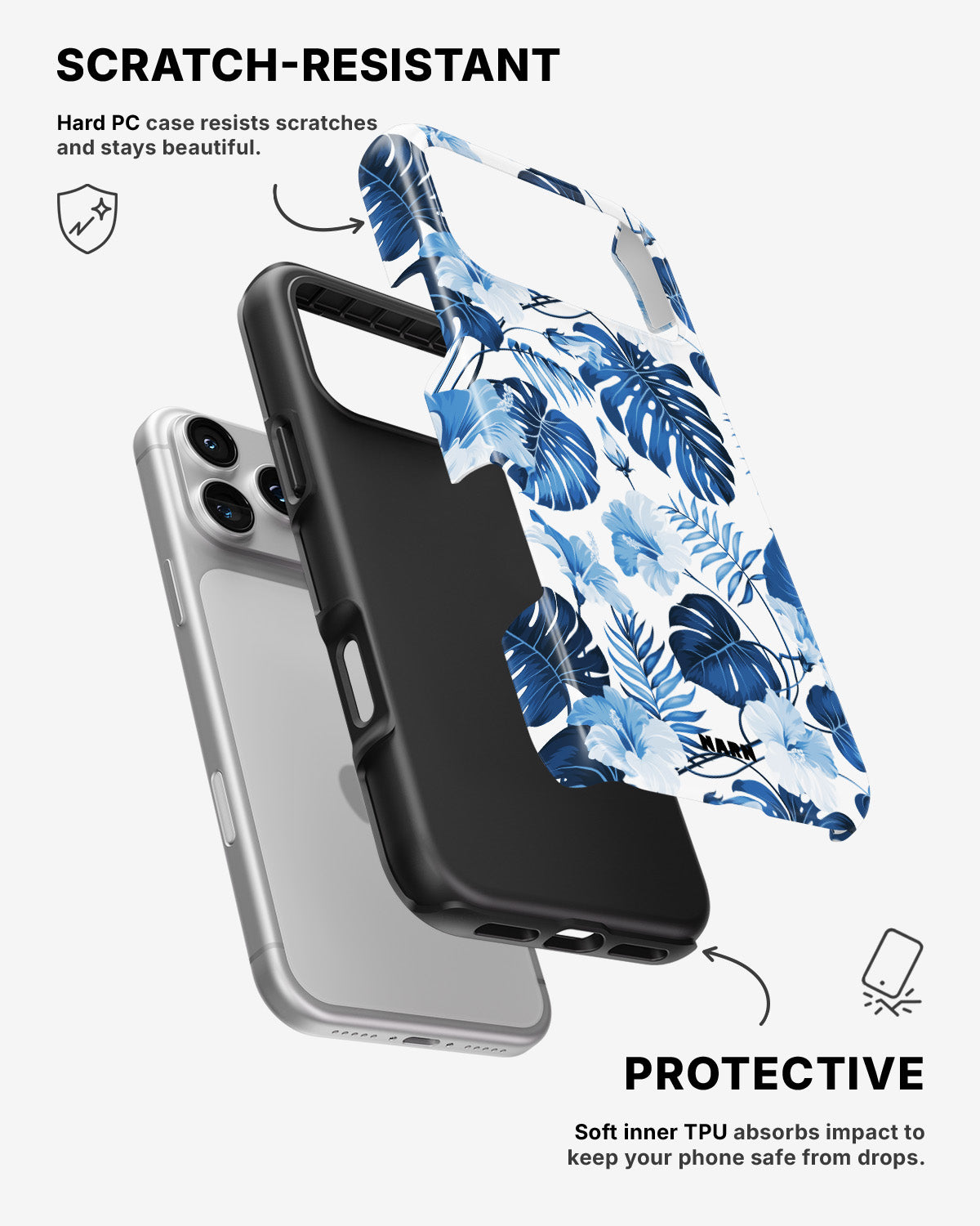iPhone 17 Pro Max Tough Case – Blue Tropics - View 2