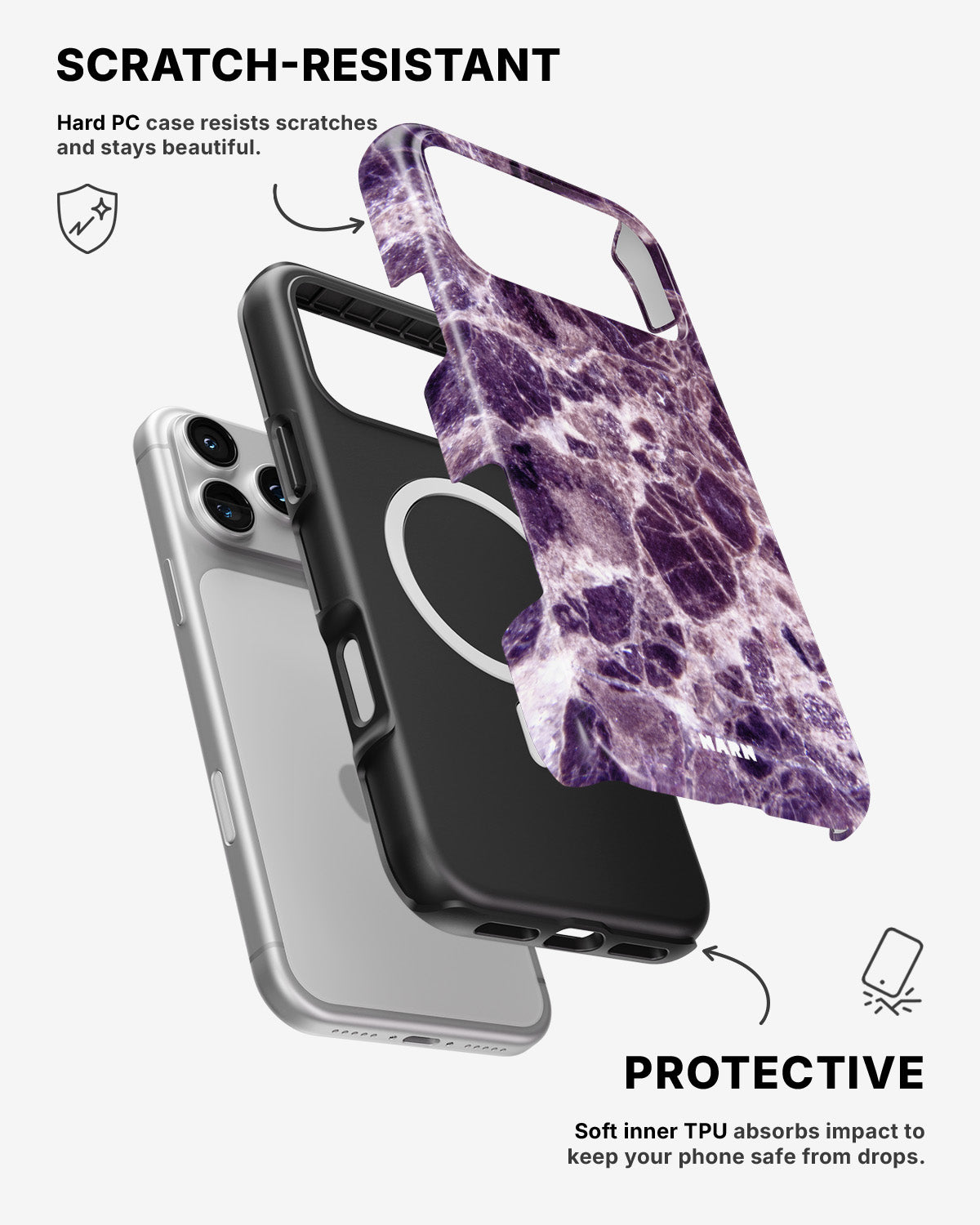iPhone 17 Pro Max Tough Case – Purple Marble - View 2