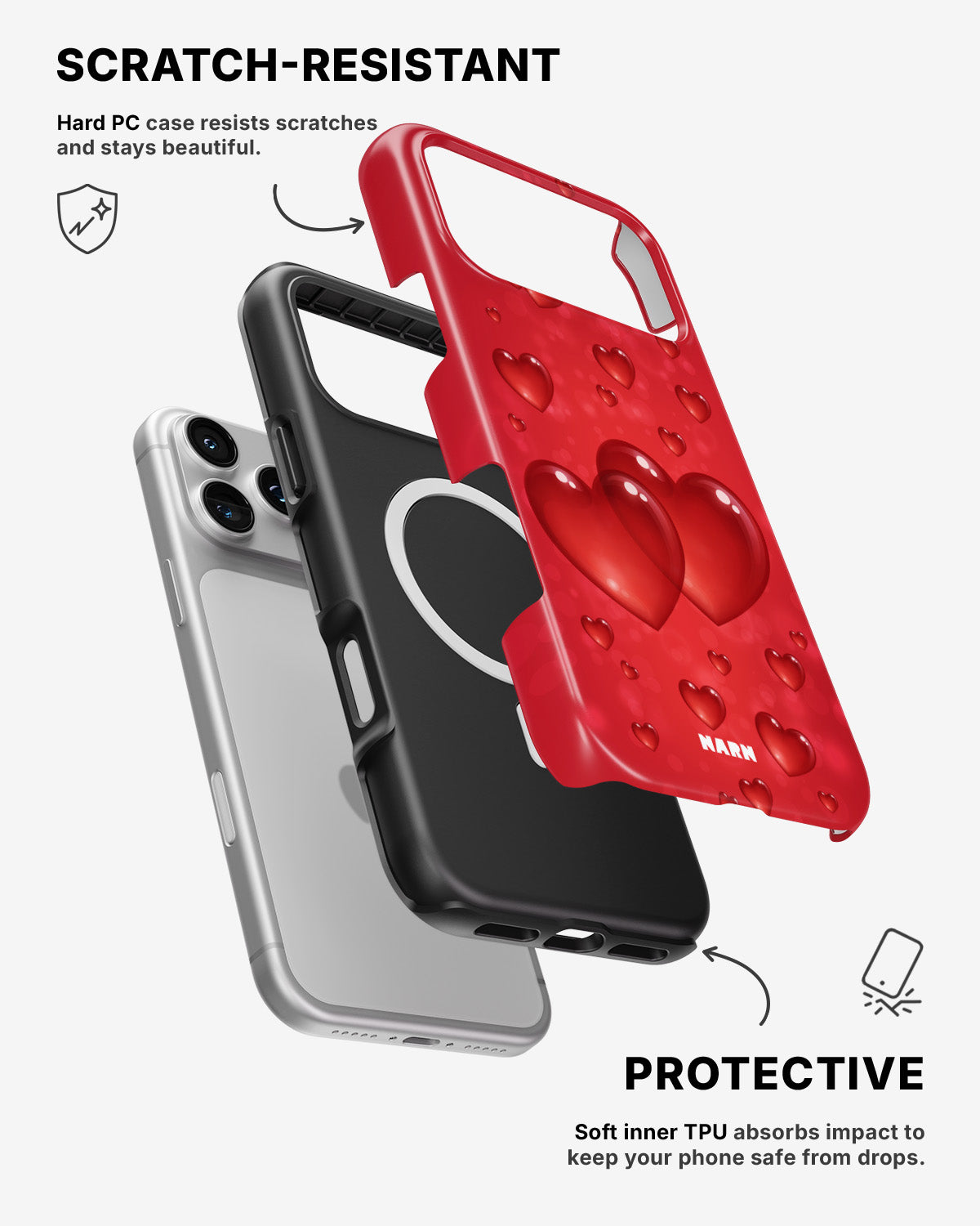 iPhone 17 Pro Max Tough Case – Red Romance - View 2