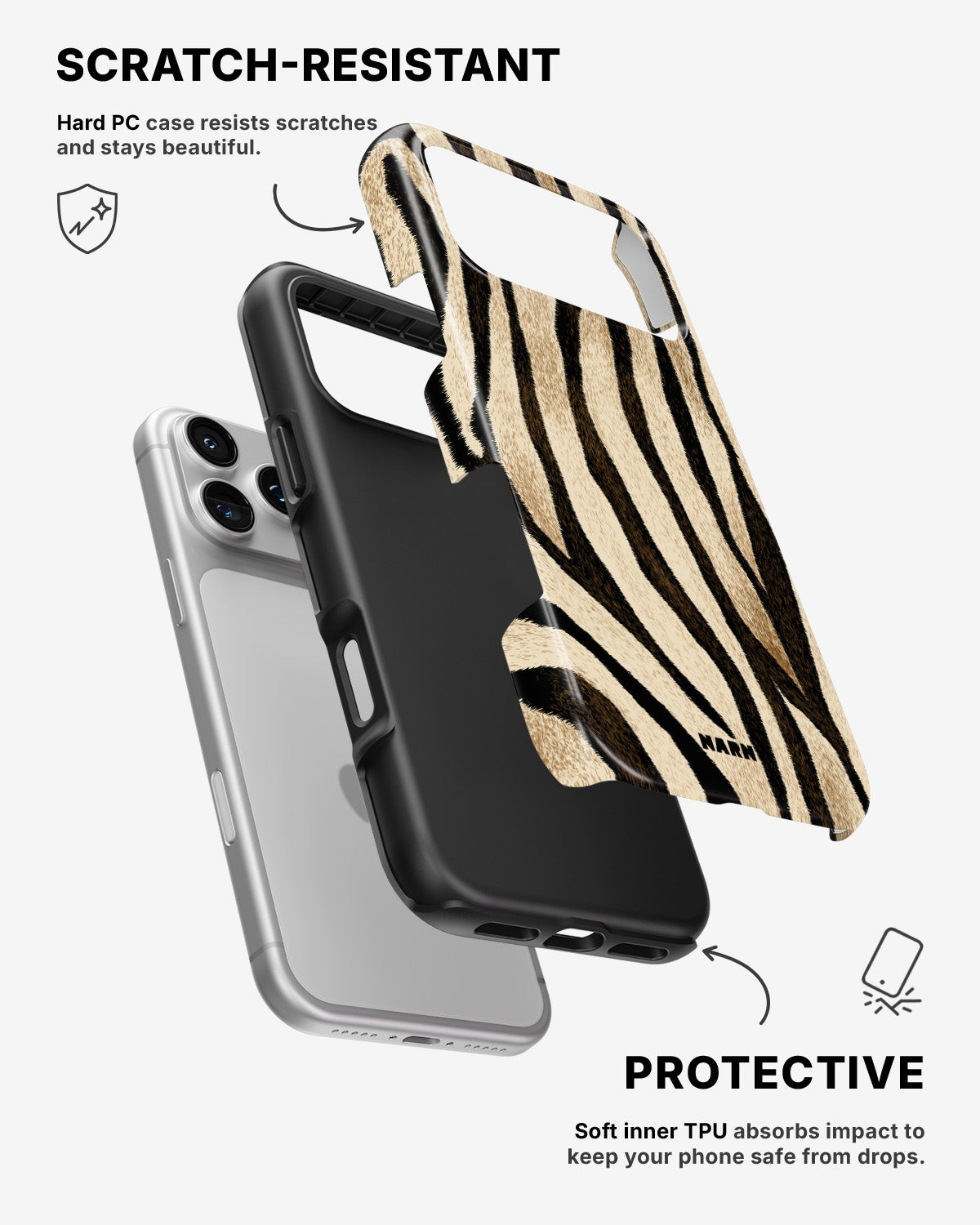 iPhone 17 Pro Max Tough Case – Wild Zebra - View 2
