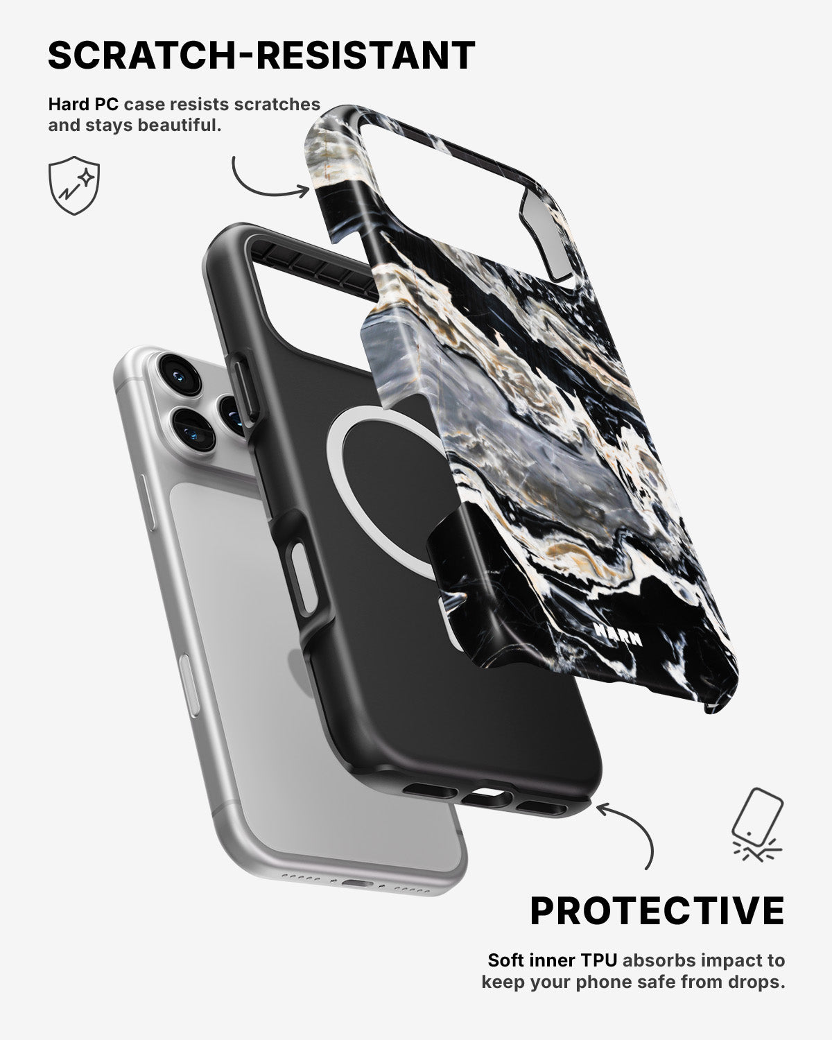 iPhone 17 Pro Max Tough Case – Dark Swirl - View 2
