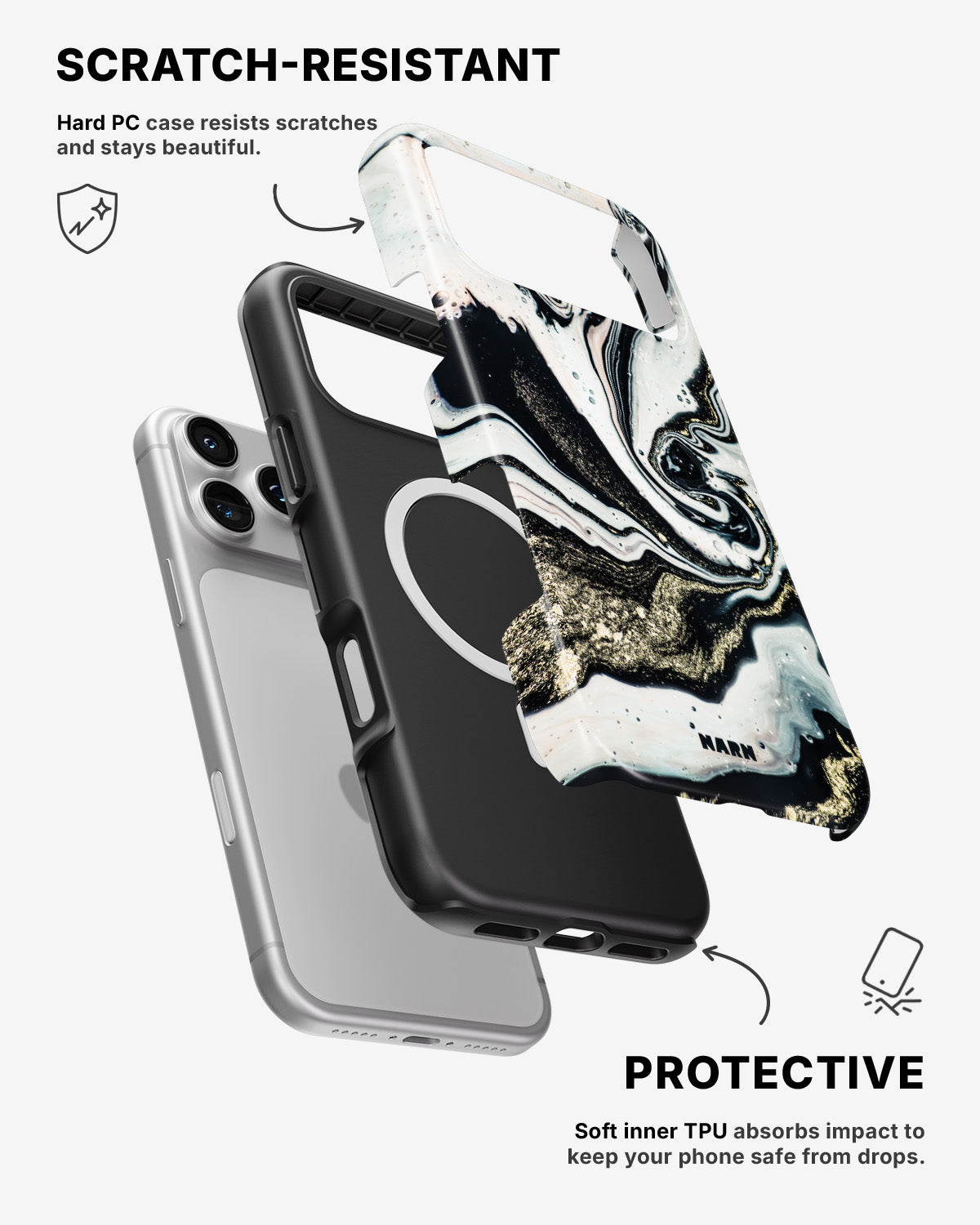 iPhone 17 Pro Max Tough Case – Golden Swirl - View 2