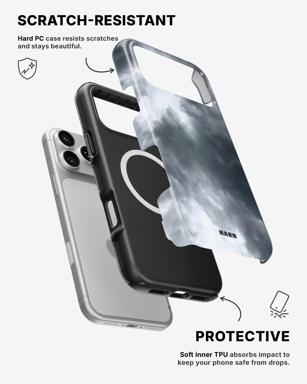 iPhone 17 Pro Max Tough Case – Cloudy - View 2