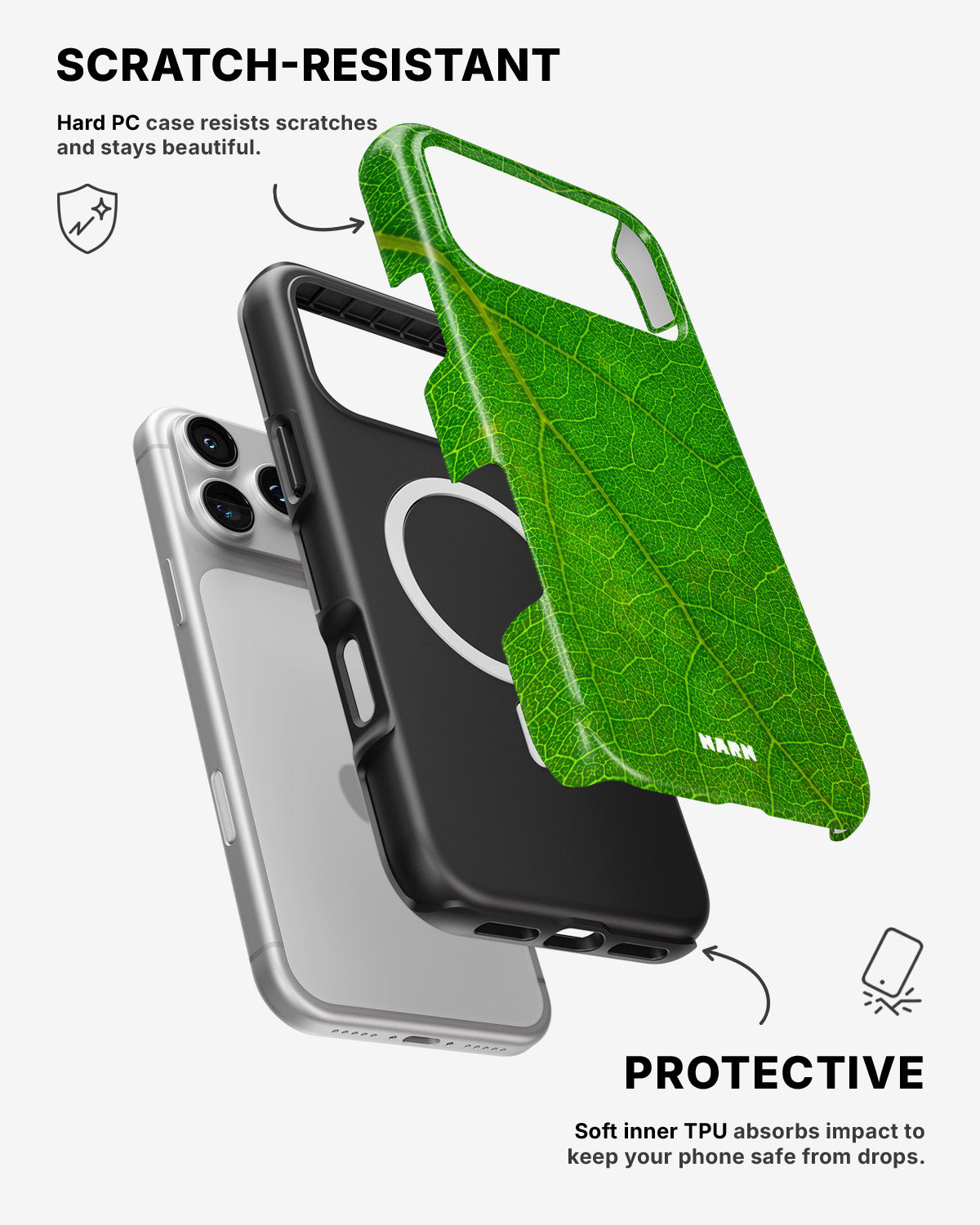 iPhone 17 Pro Max Tough Case – Green Leafy - View 2