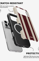 iPhone 17 Pro Max Tough Case – Bordeaux Stripe - View 2