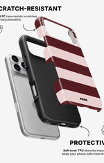 iPhone 17 Pro Max Tough Case – Cranberry Stripe - View 2