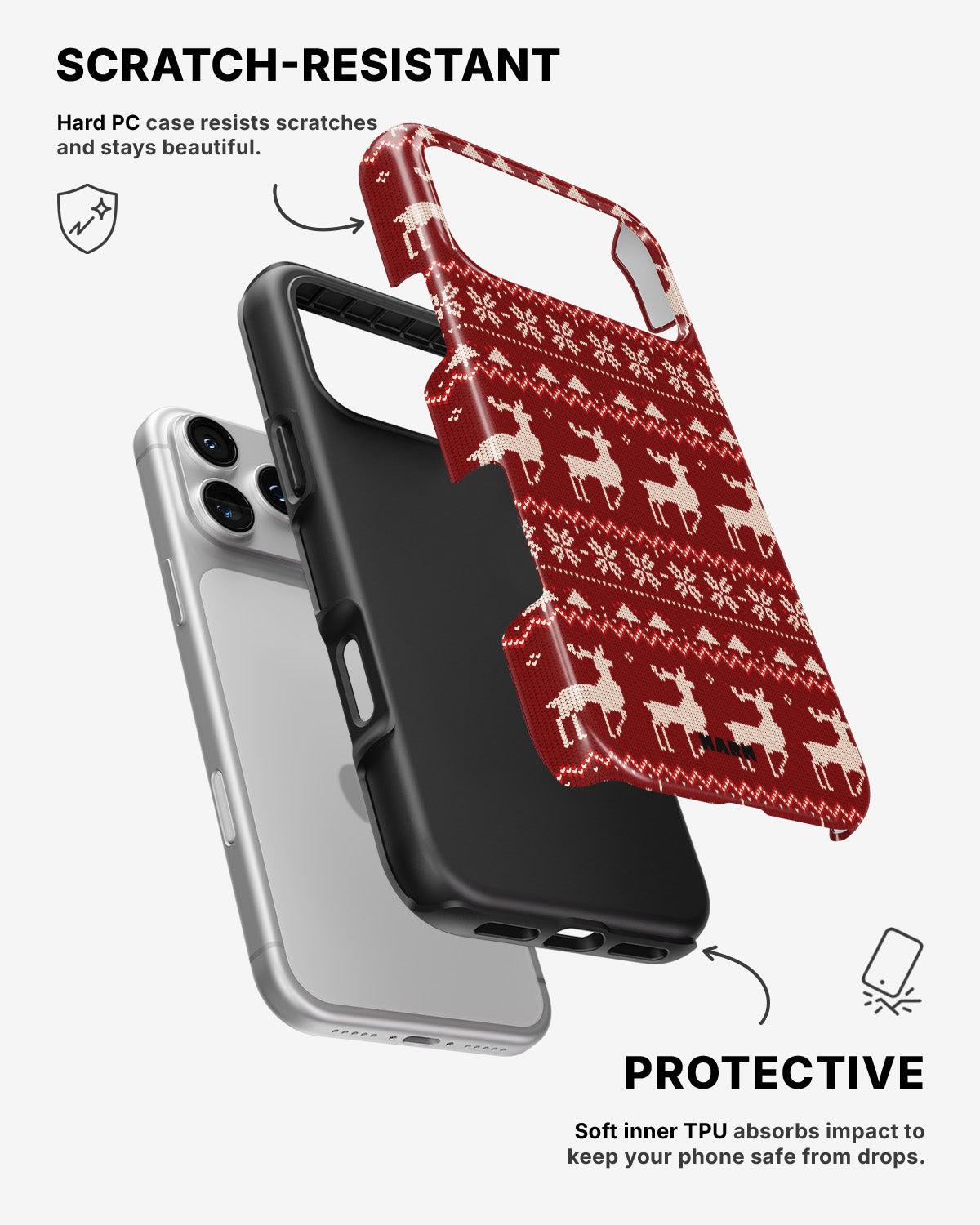 iPhone 17 Pro Max Tough Case – Reindeer Knit - View 2
