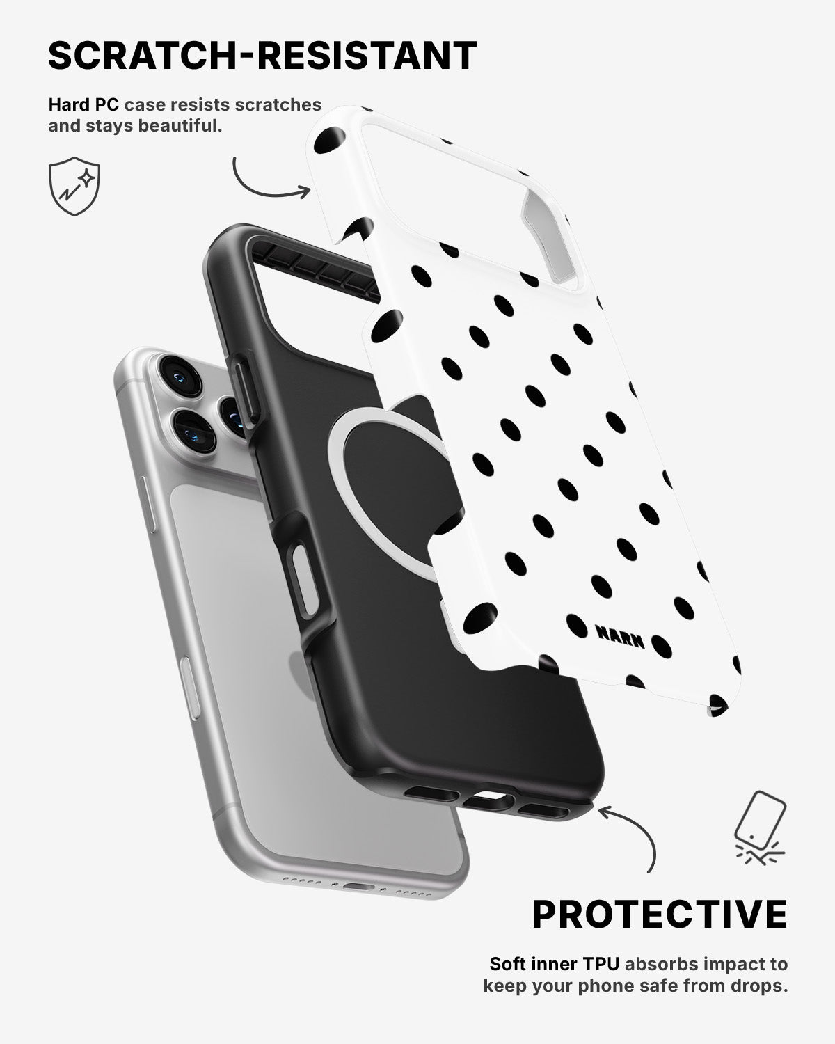 iPhone 17 Pro Max Tough Case – Mono Dots - View 2