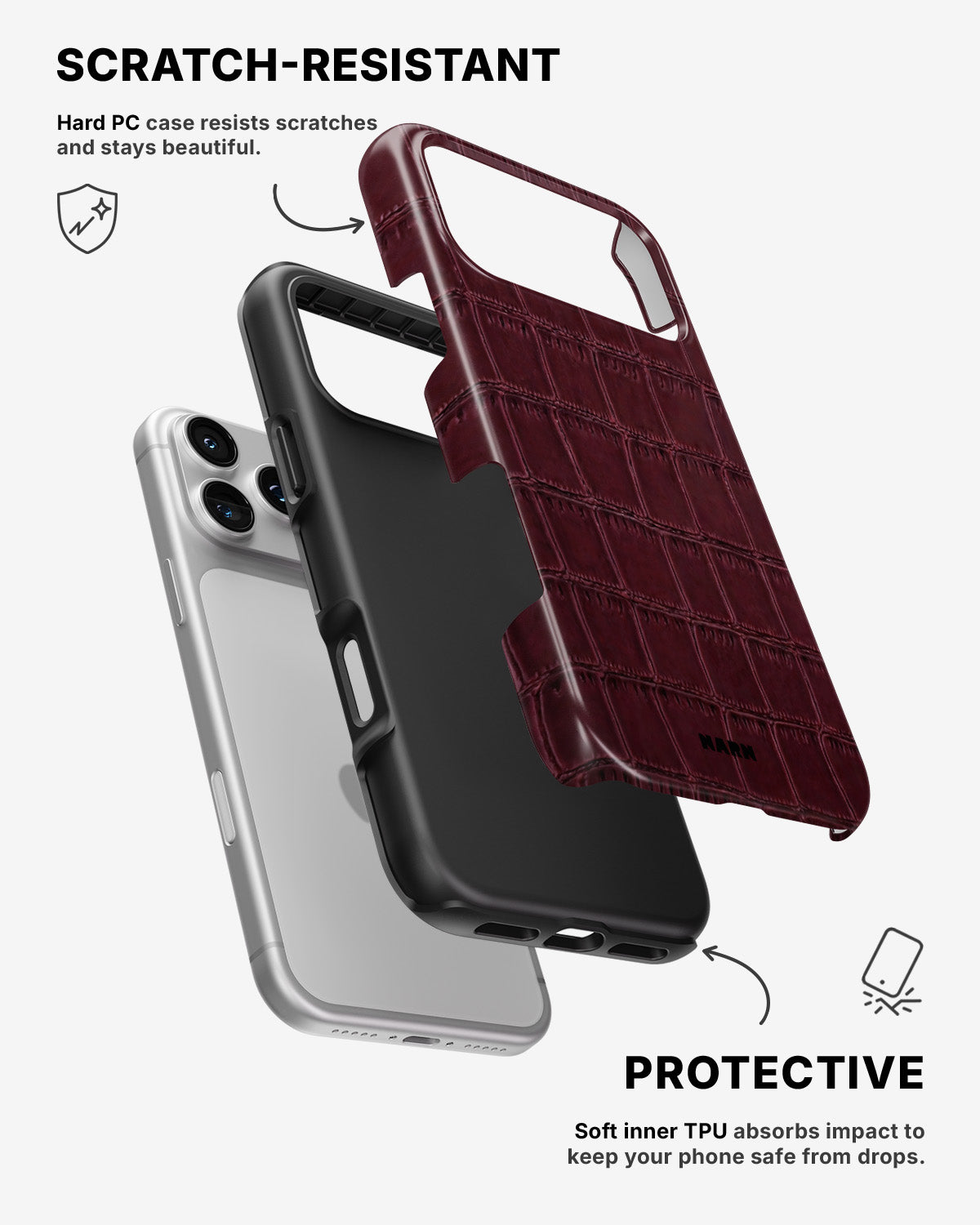 iPhone 17 Pro Max Tough Case – Rouge Croc - View 2